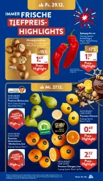 Gazetka promocyjna AldiSud - NÄCHSTE WOCHE - Gazetka - ważna od 30.12 do 30.12.2023 - strona 43 - produkty: alle artikel ohne dekoration, Birnen, braun, champignon, champignons, champignons braun, clementinen, dekoration, eis, gin, leine, mandarine, mandarinen, natur, orange, orangen, paprika, paprika rot, reis, Schal, Schale, Spitzpaprika, Ti, zitrone, zitronen, ZTE