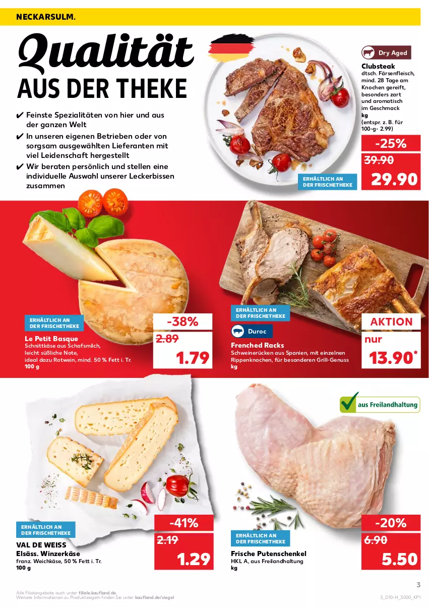 Aktueller Prospekt Kaufland - Spezielle Angebote - von 10.03 bis 16.03.2022 - strona 3 - produkty: angebot, angebote, eis, elle, fleisch, grill, henkel, Käse, mac, milch, nuss, pute, Rippen, rotwein, schenkel, schnittkäse, schwein, schweine, schweinerücken, senf, Spezi, steak, Ti, tisch, weichkäse, wein, weine