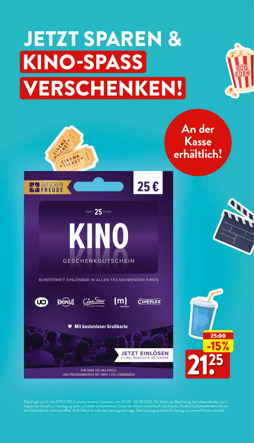 Aktueller Prospekt Aldi Nord - Von Montag - von 25.08 bis 30.08.2025 - strona 44 - produkty: aldi, eis, guthabenkarte, ring, Ti, ZTE