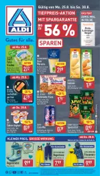 Gazetka promocyjna Aldi Nord - Von Montag - Gazetka - ważna od 30.08 do 30.08.2025 - strona 1 - produkty: aldi, aus der tiefkühlung, Becher, beutel, biscotto, cin, cola, Dr. Oetker, eis, filet, funny-frisch, gin, hartkäse, hose, joghur, joghurt, Käse, Kinder, lachs, lachsfilet, lebensmittel, leine, LG, pizza, Rauch, reifen, reis, ristorante, ristorante pizza, sahne, Schal, Schale, Spezi, Ti, tiefpreis, trauben, Yo, zott, ZTE