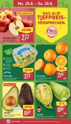 Gazetka promocyjna Aldi Nord - Von Montag - Gazetka - ważna od 30.08 do 30.08.2025 - strona 2 - produkty: aldi, avocado, Bau, eis, Elan, nuss, orange, orangen, reis, saft, Saftorangen, Schal, Schale, spitzkohl, tafeläpfel, Ti, trauben, ZTE, zucker