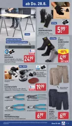 Gazetka promocyjna Aldi Nord - Von Montag - Gazetka - ważna od 30.08 do 30.08.2025 - strona 21 - produkty: Bau, baumwolle, dell, elle, ente, ferrex, gin, handschuhe, latte, Mode, papier, schuhe, Seitenschneide, shorts, sneaker, socken, Tasche, Ti, tisch, wasser, Wasserpumpenzange, wolle, ZTE