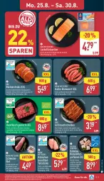 Gazetka promocyjna Aldi Nord - Von Montag - Gazetka - ważna od 30.08 do 30.08.2025 - strona 5 - produkty: Bau, bauchscheiben, bio, braten, bratwurst, brustfilet, eis, filet, fleisch, gewürz, gin, grill, Grillbauch, hackfleisch, hackfleisch gemischt, lachs, lachsfilet, rind, Rückensteak, rückensteaks, rwe, schnitten, schwein, schweine, schweinefilet, schweinerücken, steak, steaks, Ti, tisch, trolli, wein, weine, wurst, ZTE
