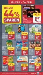 Gazetka promocyjna Aldi Nord - Von Montag - Gazetka - ważna od 30.08 do 30.08.2025 - strona 9 - produkty: auer, aus der tiefkühlung, Becher, beutel, bohne, bohnen, creme, eis, eisbecher, Eisriegel, elle, Engel, erdnüsse, ferrero, fleisch, funny-frisch, gewürz, gin, gurke, gurken, hipp, kartoffel, Kinder, Köttbullar, kuchen, mac, mars, Meister, milch, nuss, pom-bär, riegel, rind, schwein, schweine, snack, Spezi, teller, Ti, ültje, ültje erdnüsse, vanille, waldmeister, wein, weine, zitrone, zitronen, ZTE