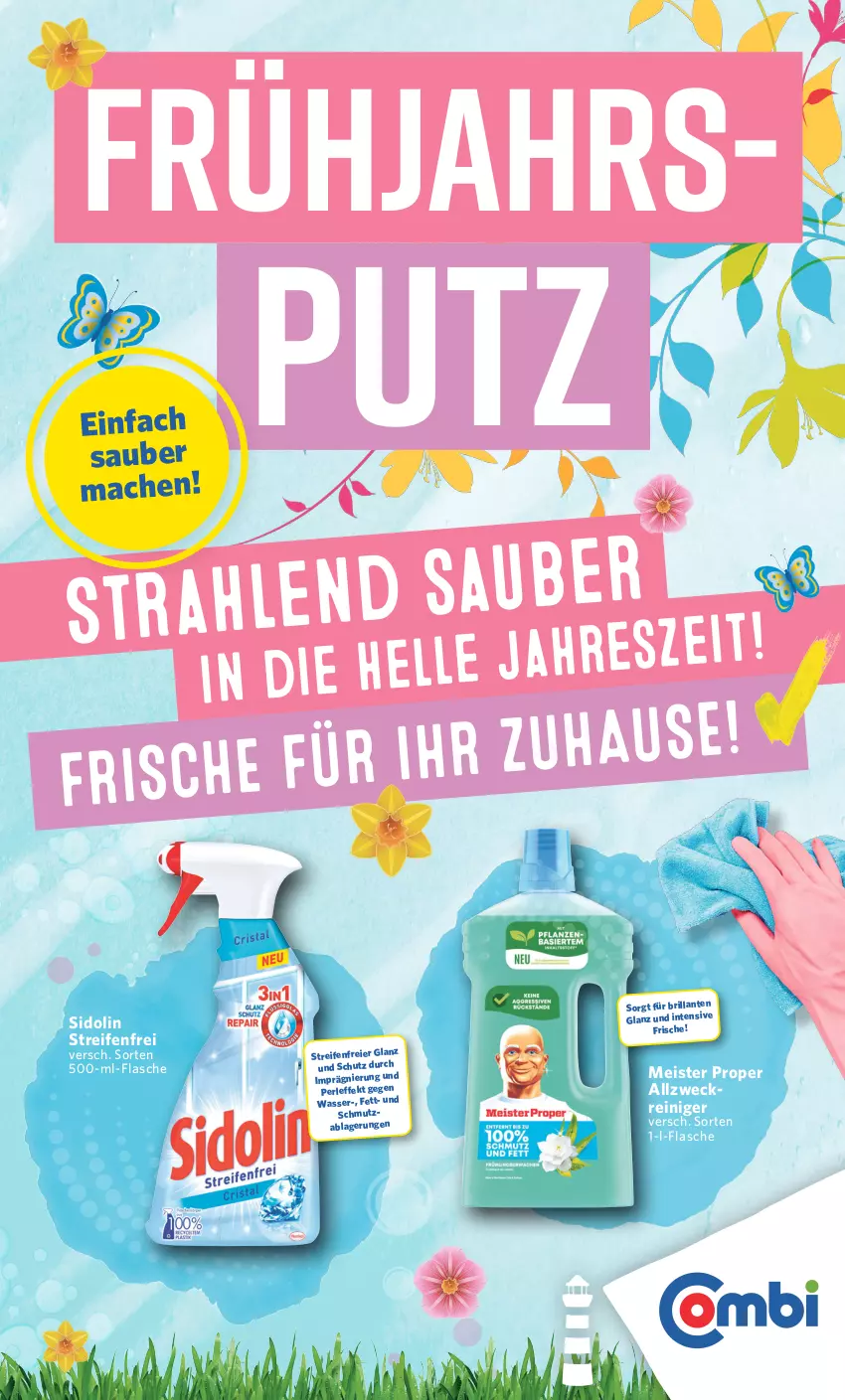 Aktueller Prospekt Combi - Prospekte - von 26.02 bis 09.03.2024 - strona 1 - produkty: allzweckreiniger, eier, eis, flasche, mac, Meister, meister proper, reifen, reiniger, sidolin, wasser, weck