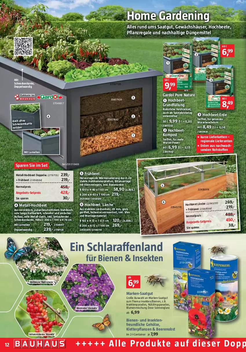 Aktueller Prospekt Bauhaus - Prospekte - von 29.01 bis 26.02.2022 - strona 12 - produkty: angebot, Bau, beere, beeren, blume, blumen, Container, eis, elle, erde, Hohlkammerplatte, Holz, hortensie, hydrangea, johannisbeere, Kette, latte, Laufen, natur, obst, pflanze, pflanzen, regal, reis, Ria, riegel, rwe, sekt, Ti