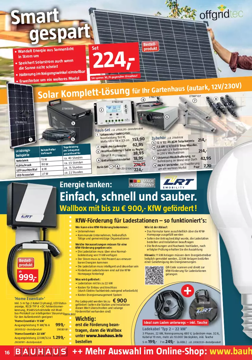 Aktueller Prospekt Bauhaus - Prospekte - von 29.01 bis 26.02.2022 - strona 16 - produkty: batterie, Bau, beko, deka, eis, Elan, Elektro, elle, ente, erde, fernseher, Garten, Gartenhaus, gsw, Intel, kühlschrank, ladekabel, leuchtmittel, LG, notebook, Omep, Rauch, rwe, Schrank, Spiele, Tasche, Ti