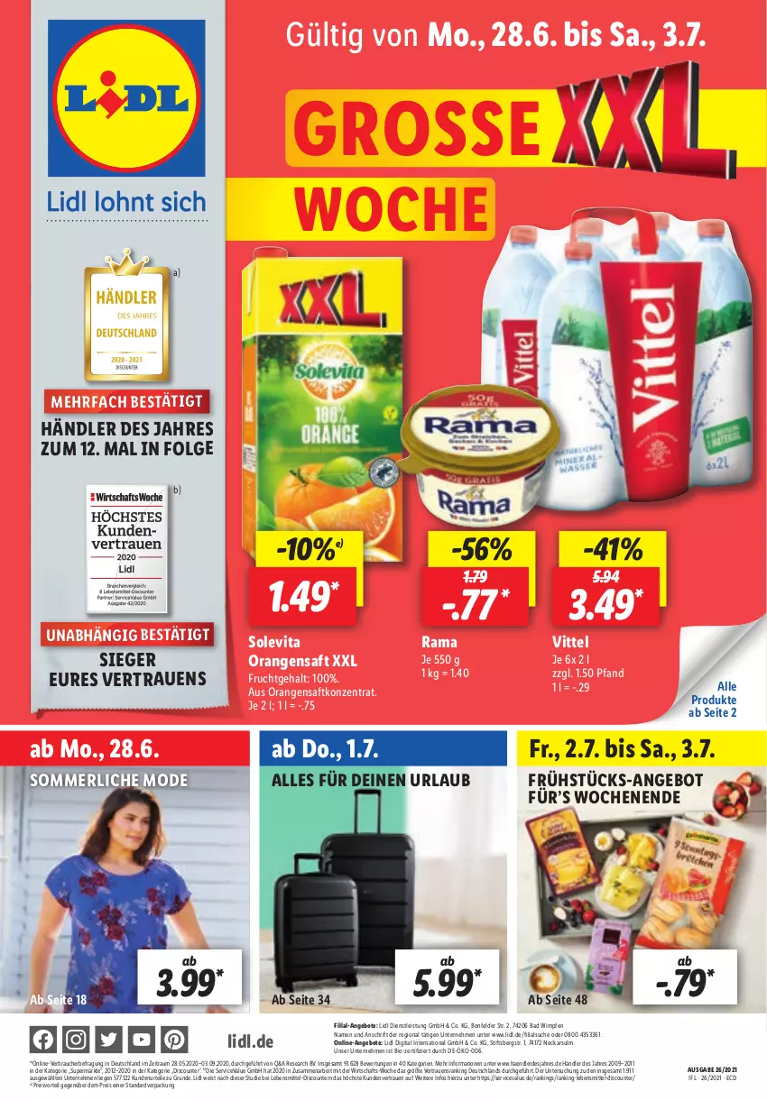 Aktueller Prospekt Lidl - Aktionsprospekt - von 28.06 bis 03.07.2021 - strona 1