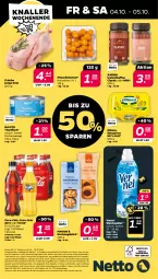 Gazetka promocyjna Netto - Woche 40 - Gazetka - ważna od 05.10 do 05.10.2024 - strona 32 - produkty: alle artikel ohne dekoration, angebot, beere, beeren, coca-cola, cola, coupon, dekoration, eis, elle, ente, fanta, fisch, fische, flasche, instantkaffee, kaffee, kuchen, margarine, Physalis, reis, thunfisch, Ti, vernel, Waage, weichspüler