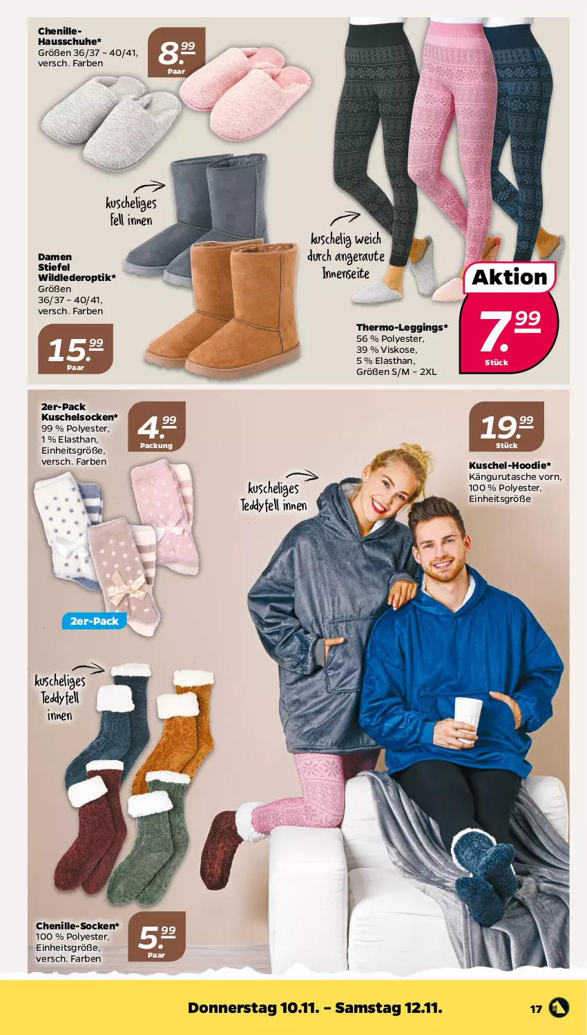 Aktueller Prospekt Netto - Woche 45 - von 07.11 bis 12.11.2022 - strona 17 - produkty: gin, Hausschuhe, Kuschelsocken, leggings, schuhe, socken, Tasche, Ti, Wild