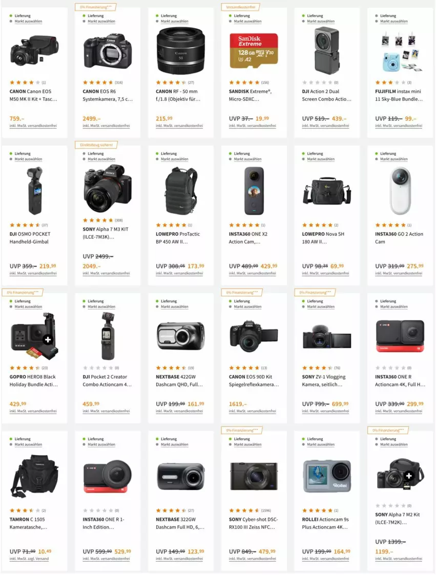 Aktueller Prospekt Saturn - Prospekte - von 10.03 bis 17.03.2022 - strona 13 - produkty: actioncam, akku, canon, Dashcam, DJI, eis, gin, hero, kamera, lack, ndk, rollei, sandisk, sony, spiegel, spiegelreflexkamera, systemkamera, Tasche, Ti, versandkostenfrei