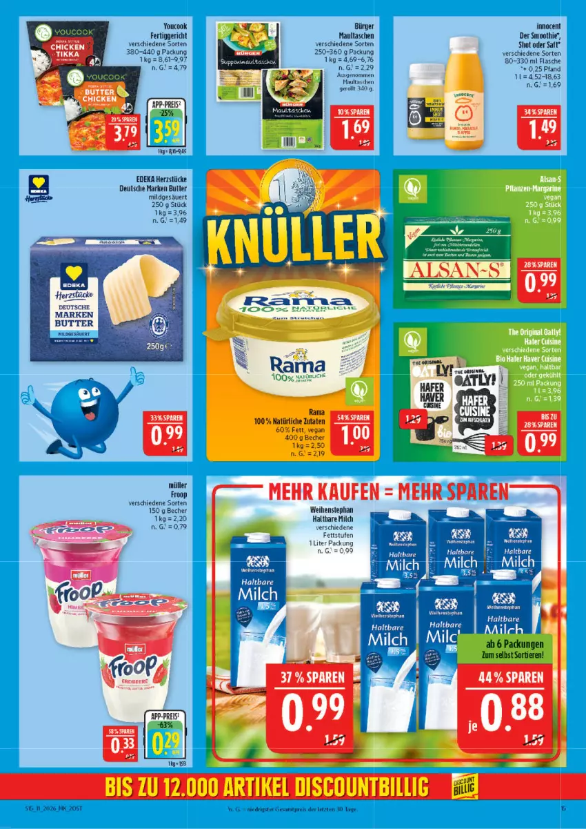 Aktueller Prospekt Marktkauf - Prospekt - von 08.03 bis 14.03.2026 - strona 15 - produkty: Becher, butter, deka, eis, fertiggericht, flasche, froop, Innocent, maultaschen, milch, Müller, müller froop, reis, smoothie, Tasche, taschen, Ti, Tiere, weihenstephan, Yo, YouCook, ZTE