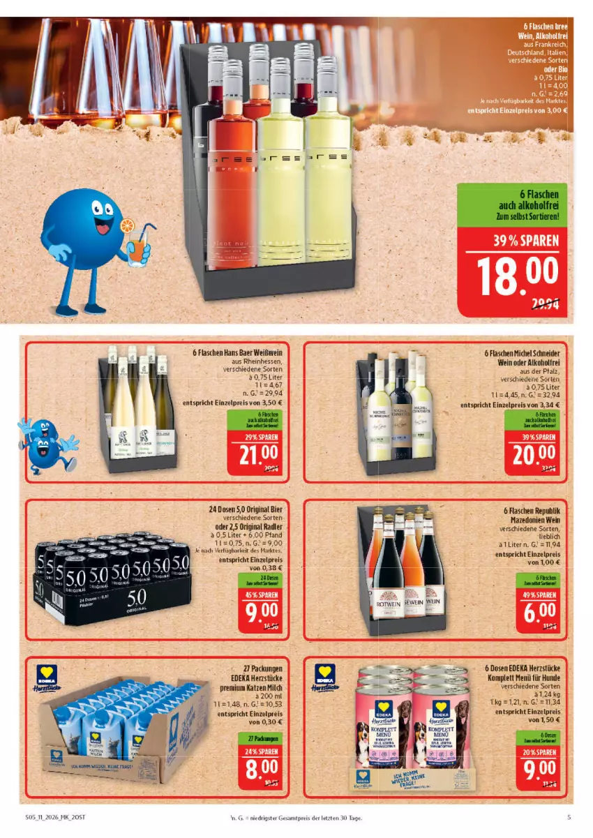 Aktueller Prospekt Marktkauf - Prospekt - von 08.03 bis 14.03.2026 - strona 5 - produkty: alkohol, bier, deka, eis, flasche, gin, Michel Schneider, milch, radler, reis, wein, Weißwein, ZTE