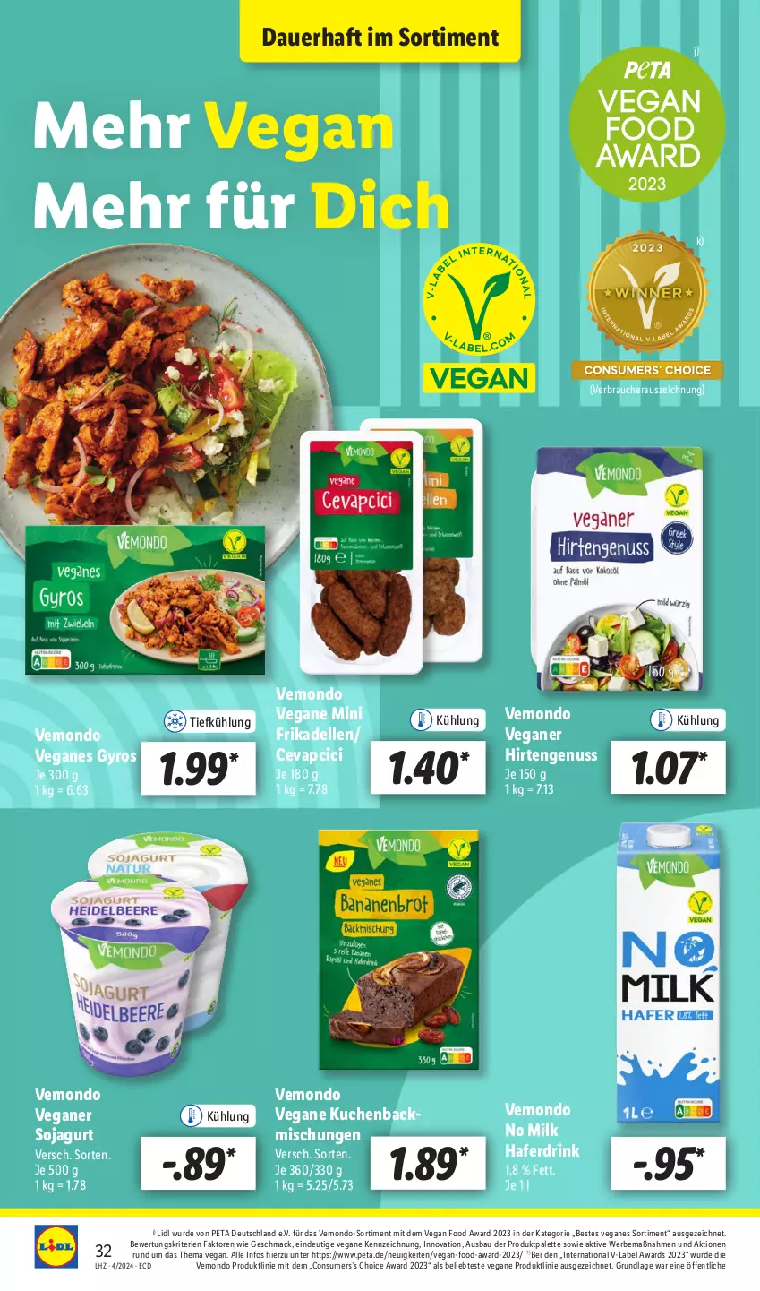 Aktueller Prospekt Lidl - Aktionsprospekt - von 22.01 bis 27.01.2024 - strona 46 - produkty: auer, backmischung, Backmischungen, Bau, cevapcici, dell, drink, elle, frikadellen, gyros, hafer, Haferdrink, kuchen, mac, nuss, Palette, Rauch, soja, Ti, usb