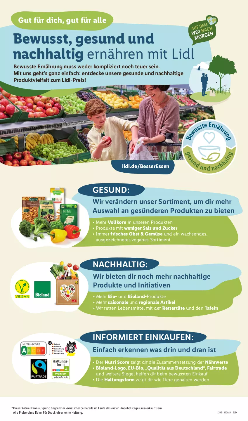 Aktueller Prospekt Lidl - Aktionsprospekt - von 22.01 bis 27.01.2024 - strona 59 - produkty: angebot, bio, bioland, decke, eis, erde, korn, lebensmittel, obst, reis, rwe, salz, Ti, Tiere, Tüte, ZTE, zucker