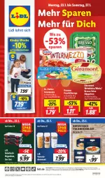 Gazetka promocyjna Lidl - Aktionsprospekt - Gazetka - ważna od 27.01 do 27.01.2024 - strona 1 - produkty: aktionspreis, angebot, angebote, Bad, bio, bresso, coupon, danone, danone fruchtzwerge, Dr. Oetker, eis, frucht, fruchtzwerge, géramont, intermezzo, Käse, Kinder, nuss, Pyjama, reis, Ti, weichkäse, ZTE