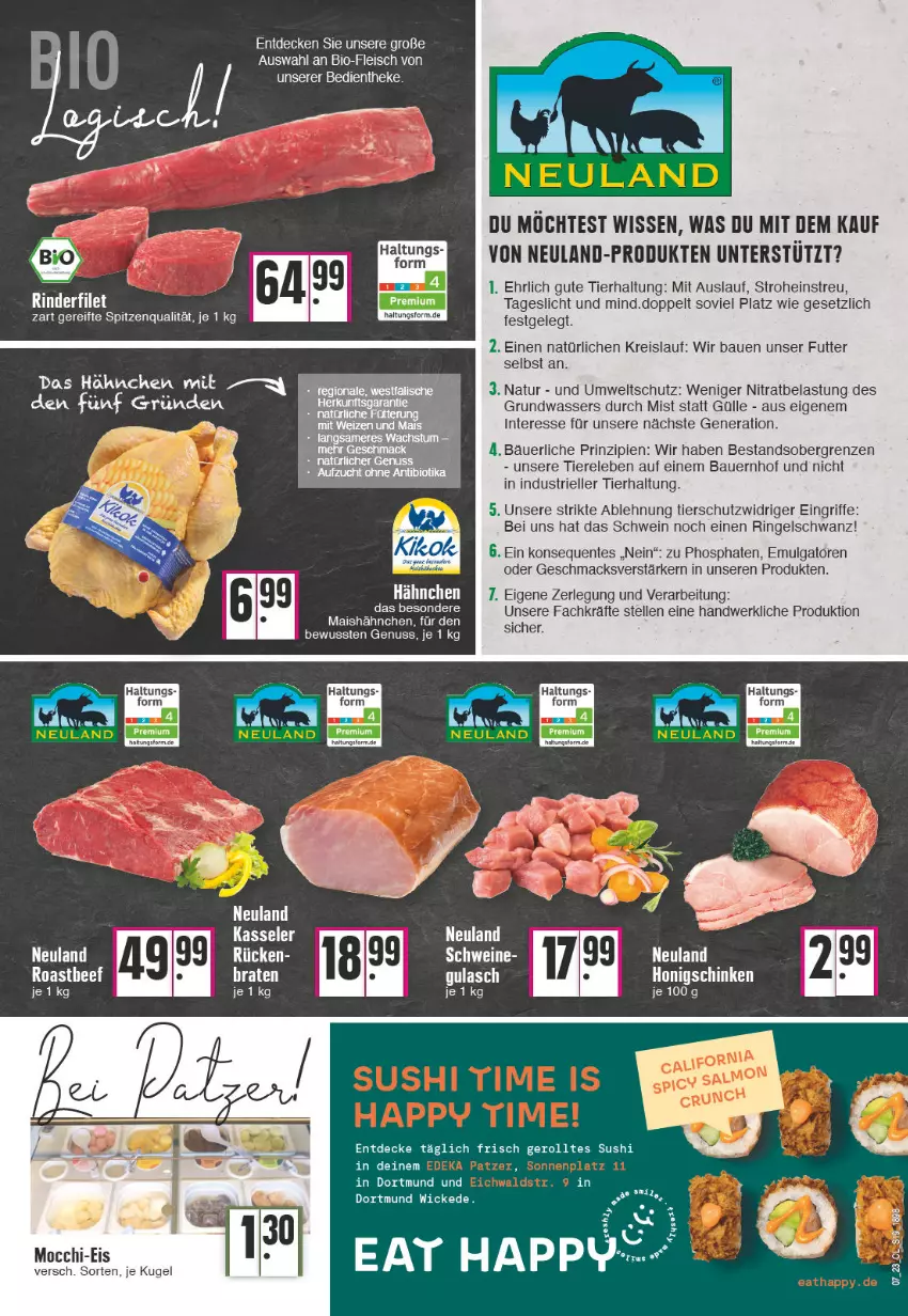 Aktueller Prospekt Edeka - Angebote der Woche - von 13.02 bis 18.02.2023 - strona 19 - produkty: auer, Bau, Bauer, beef, bio, decke, eis, elle, ente, fleisch, gulasch, honig, kasseler, Kugel, LG, mac, mais, natur, nuss, reis, rel, ring, schinken, schwein, spitzenqualität, Sushi, Ti, Tiere, wasser, wein