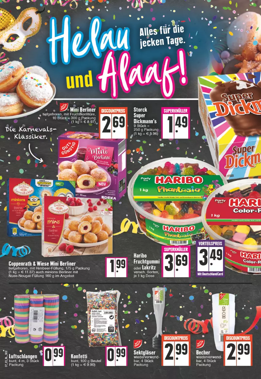 Aktueller Prospekt Edeka - Angebote der Woche - von 13.02 bis 18.02.2023 - strona 2 - produkty: angebot, berliner, beutel, coppenrath, frucht, Gläser, haribo, himbeer, konfitüre, mit frucht, nuss, sekt, Ti