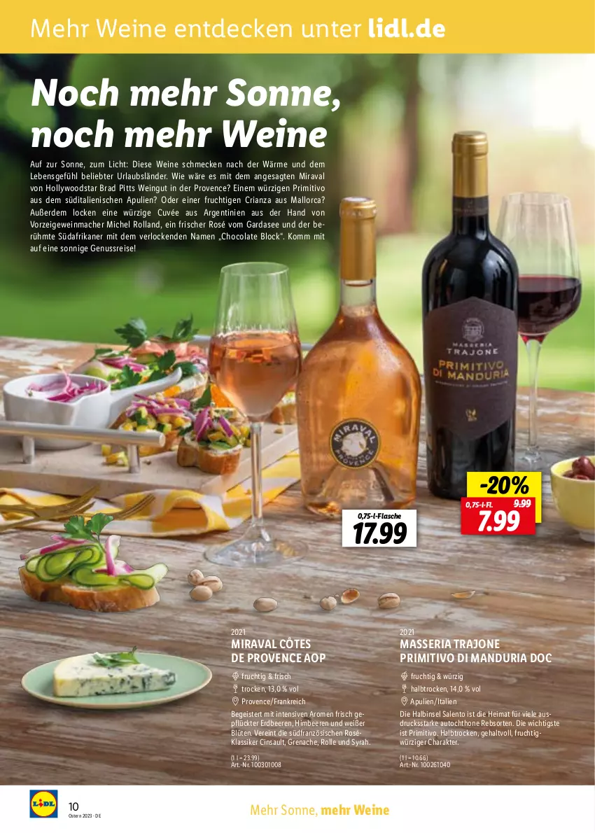 Aktueller Prospekt Lidl - Entkorkt Magazin - von 01.03 bis 16.04.2023 - strona 10 - produkty: auto, beere, beeren, Blüte, cin, cola, Côtes de Provence, cuvée, decke, eis, erdbeere, erdbeeren, erde, flasche, frucht, himbeer, himbeere, himbeeren, mac, nuss, primitivo, reis, Ria, Ti, wein, weine