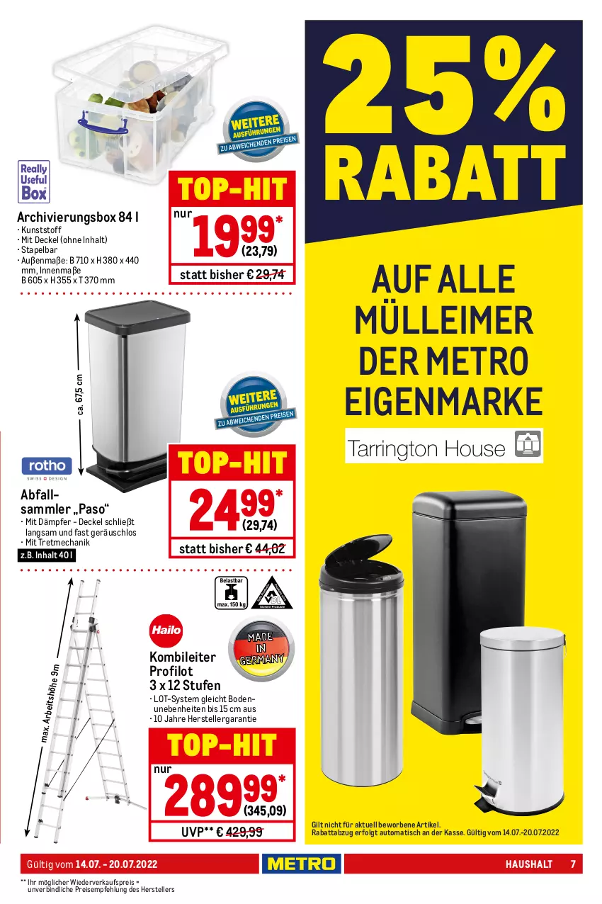 Aktueller Prospekt Metro - NonFood - von 14.07 bis 20.07.2022 - strona 7 - produkty: arbeitsplatte, auto, Bank, buch, decke, Deckel, edelstahl, eimer, eis, elle, gabel, Holz, koffer, kraft, lack, latte, leimer, LG, Metro, regal, reis, Ria, Schrank, sonderposten, teller, Ti, tisch, top-hit, top-preis, werkzeug