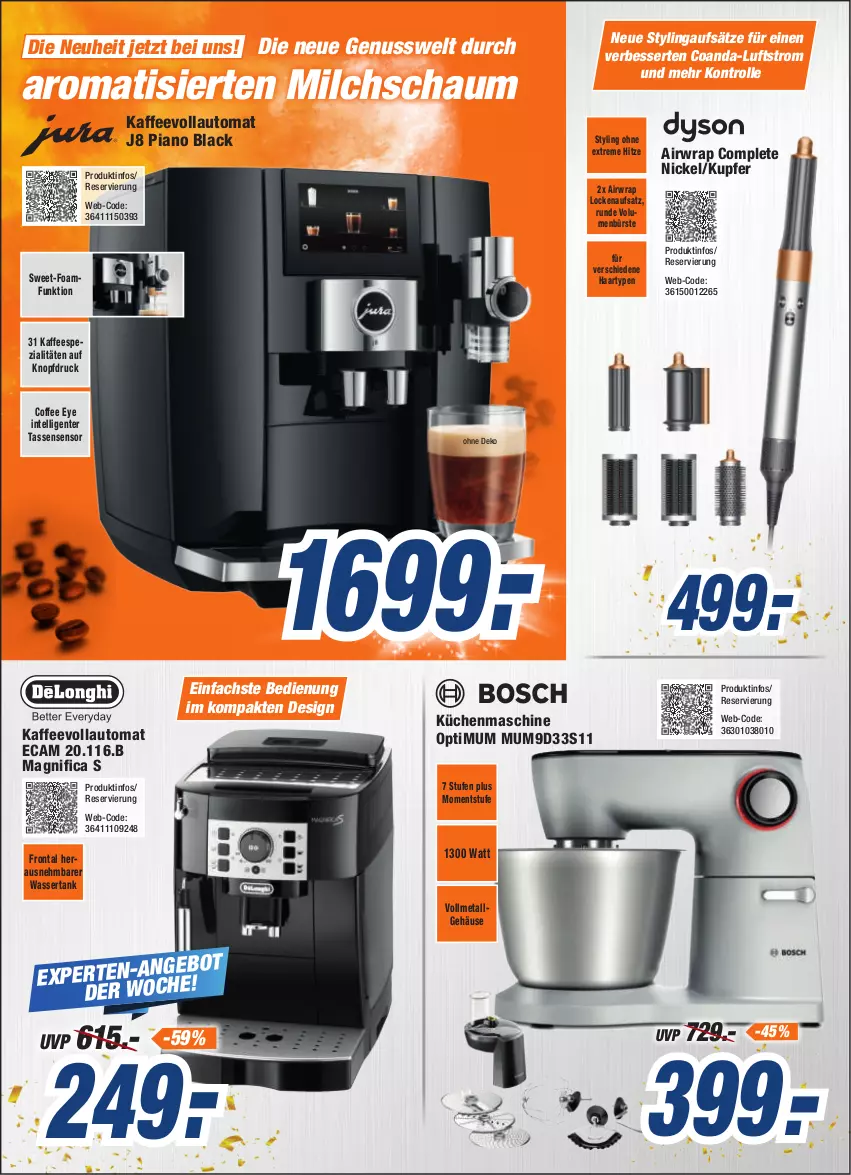 Aktueller Prospekt Expert Bonn - Prospekte - von 01.10 bis 07.10.2022 - strona 4 - produkty: Airwrap, angebot, auto, bürste, ente, Intel, kaffee, kaffeespezialitäten, kaffeevollautomat, küche, Küchen, küchenmaschine, lack, LG, milch, neuheit, nuss, Spezi, tasse, Ti, wasser, wassertank, wrap