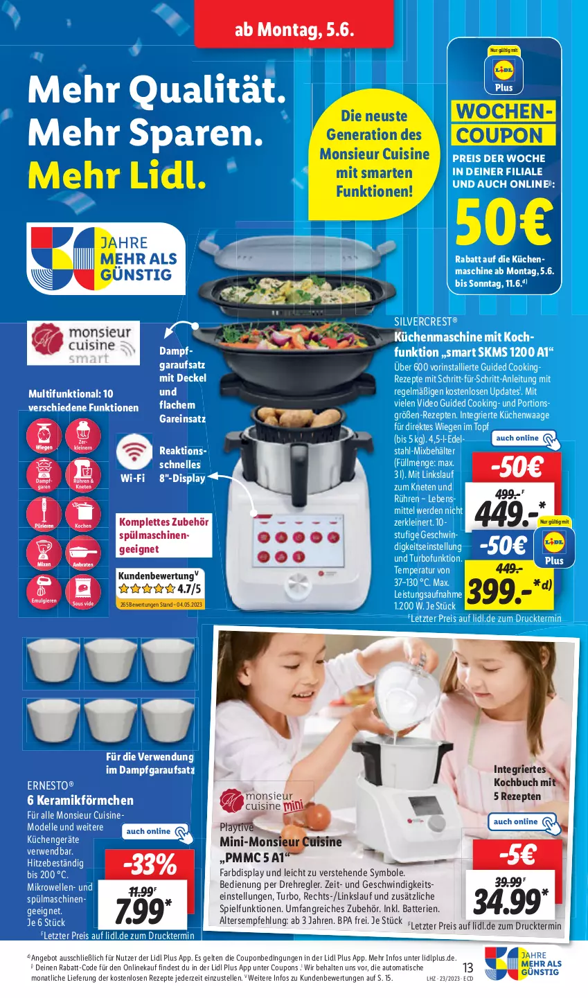 Aktueller Prospekt Lidl - Aktionsprospekt - von 05.06 bis 10.06.2023 - strona 13 - produkty: auto, Behälter, buch, coupon, decke, Deckel, dell, deo, edelstahl, eis, elle, erde, küche, Küchen, küchenmaschine, lebensmittel, leine, reis, rwe, spülmaschinen, Ti, tisch, Waage