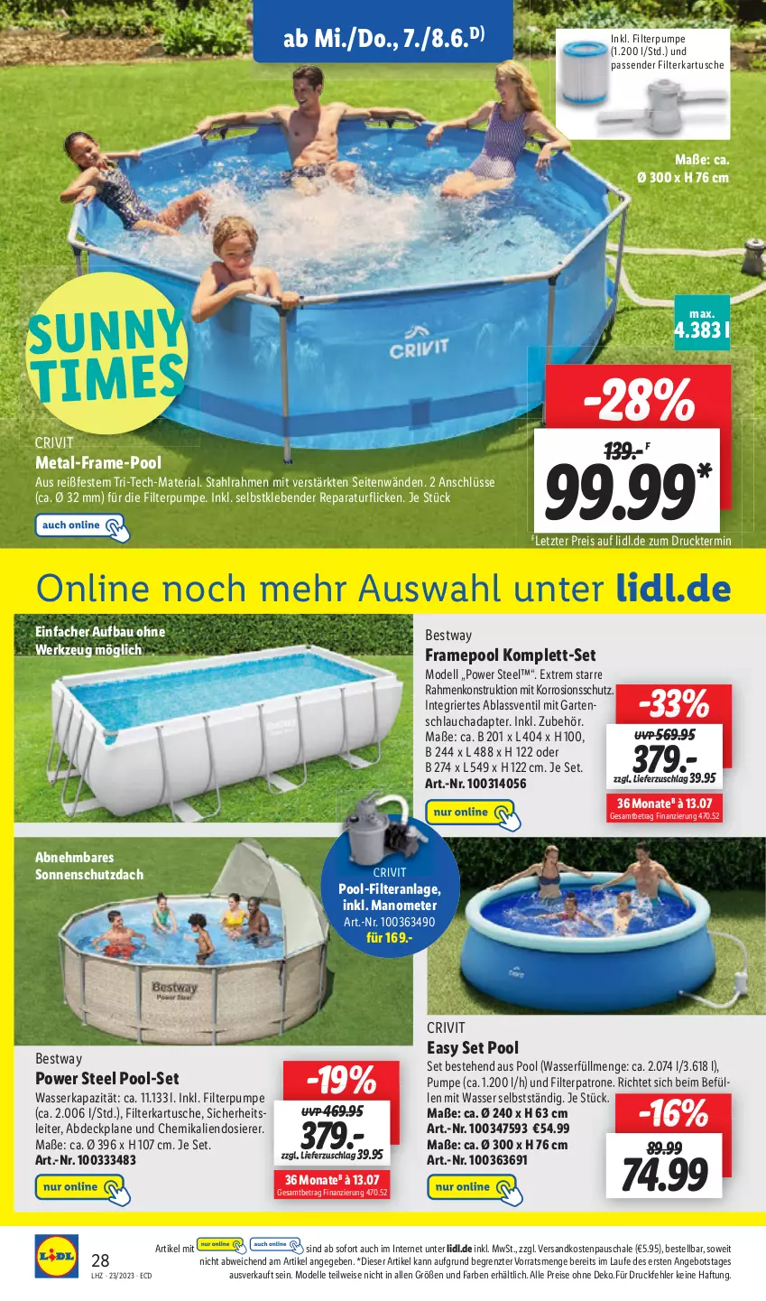 Aktueller Prospekt Lidl - Aktionsprospekt - von 05.06 bis 10.06.2023 - strona 30 - produkty: angebot, Bau, dell, eis, elle, ndk, pool, reis, Ria, Schal, Schale, schlauch, tee, Ti, wasser