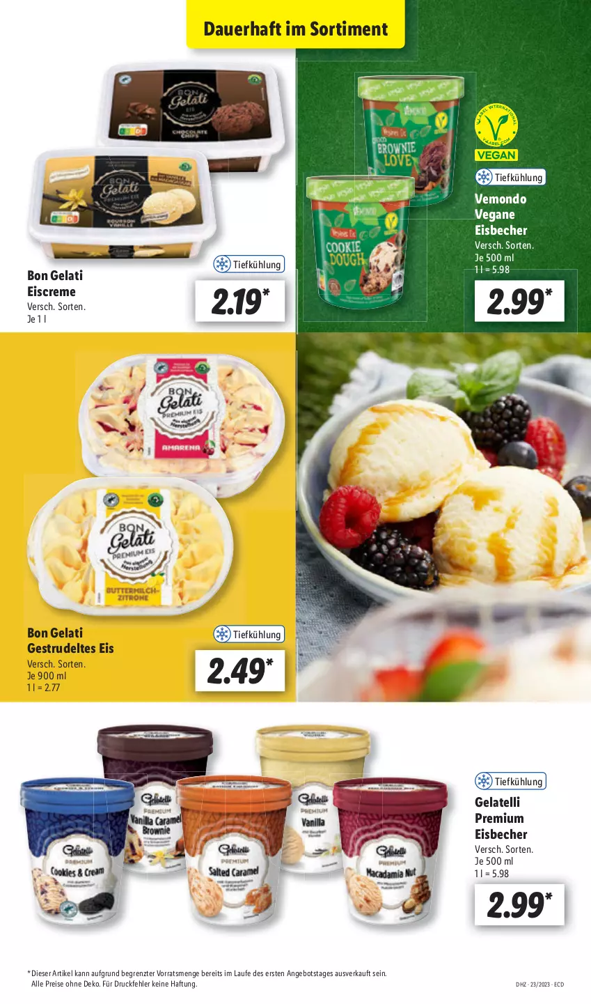 Aktueller Prospekt Lidl - Aktionsprospekt - von 05.06 bis 10.06.2023 - strona 39 - produkty: angebot, auer, Becher, creme, eis, eisbecher, eiscreme, reis, Strudel, Ti, ZTE