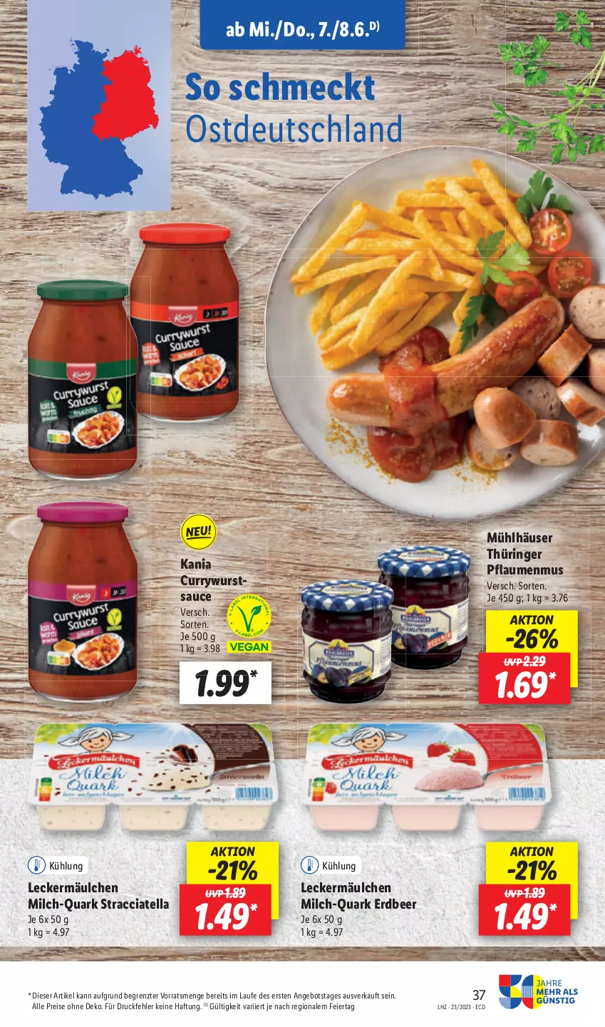 Aktueller Prospekt Lidl - Aktionsprospekt - von 05.06 bis 10.06.2023 - strona 43 - produkty: ACC, angebot, eier, eis, milch, reis, ring, sauce, Ti, wurst, ZTE