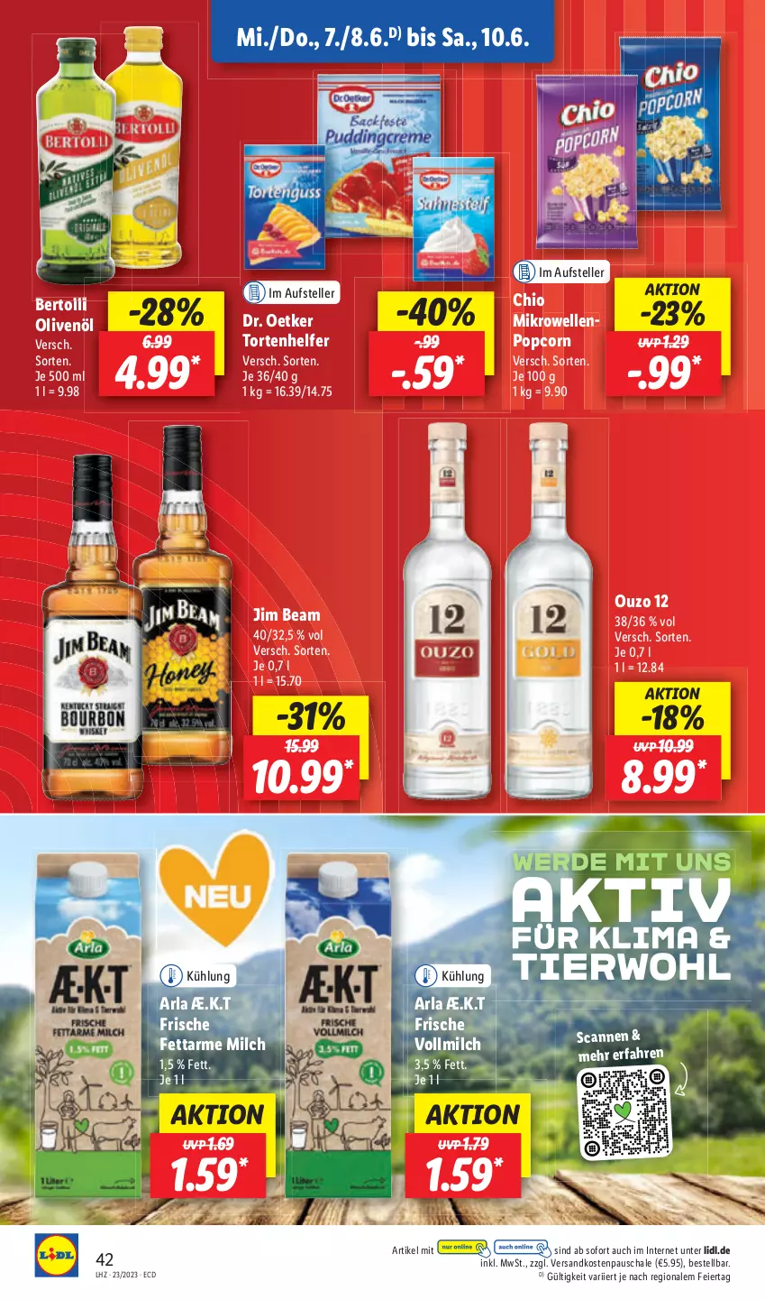 Aktueller Prospekt Lidl - Aktionsprospekt - von 05.06 bis 10.06.2023 - strona 48 - produkty: bertolli, eier, elle, jim beam, mikrowelle, milch, ndk, Schal, Schale, teller, Ti, torte