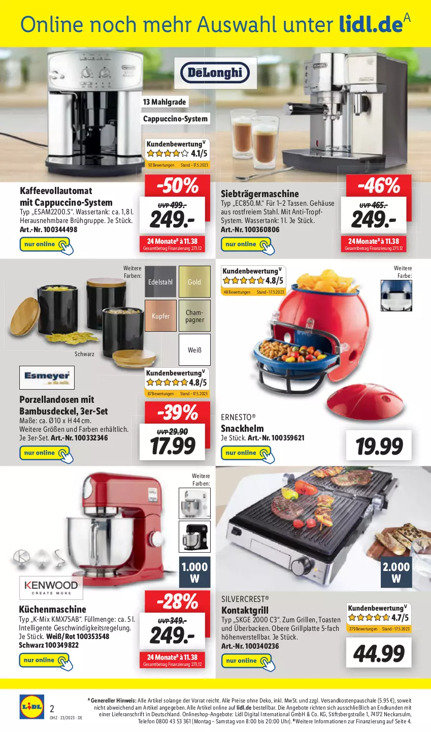 Aktueller Prospekt Lidl - Aktionsprospekt - von 05.06 bis 10.06.2023 - strona 58 - produkty: angebot, angebote, auto, bambus, cin, decke, Deckel, edelstahl, eis, ente, Germ, grill, hama, kaffee, kaffeevollautomat, kontaktgrill, küche, Küchen, küchenmaschine, latte, LG, ndk, reis, Schal, Schale, snack, Ti, wasser, wassertank