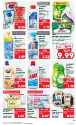 Gazetka promocyjna Kaufland - Prospekt - Gazetka - ważna od 14.06 do 14.06.2023 - strona 33 - produkty: ajax, allzweckreiniger, angebot, angebote, ariel, Bad, beutel, bio, colorwaschmittel, cottonelle, Duftkerze, eis, elle, emsa, feuchtes toilettenpapier, geschirr, geschirrspülmittel, gin, Glade, haushaltstücher, katzennahrung, kerze, laminat, laminatboden, limo, Meister, meister proper, olive, orange, orchidee, palmolive, papier, Pods, reiniger, Schal, Schale, sheba, spülmittel, Ti, toilettenpapier, tücher, waschmaschine, waschmaschinen, waschmittel, wc-gel, weck