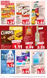 Gazetka promocyjna Kaufland - Prospekt - Gazetka - ważna od 14.06 do 14.06.2023 - strona 8 - produkty: Alwa, Always, amecke, angebot, beutel, colorwaschmittel, corny, Discreet, eis, fisch, flasche, frucht, fruchtsaft, fruchtsaftgetränk, funny-frisch, getränk, gin, Goldfischli, Kinder, kinder bueno, klumpstreu, Kollagen, lenor, maybach, milch, müsli, nuss, Pods, qualitätswein, Rauch, riegel, riesling, saft, schoko, schokoriegel, sesam, storck, Ti, vita, Vitamine, waschmittel, wein, Weißwein, werther's, ZTE