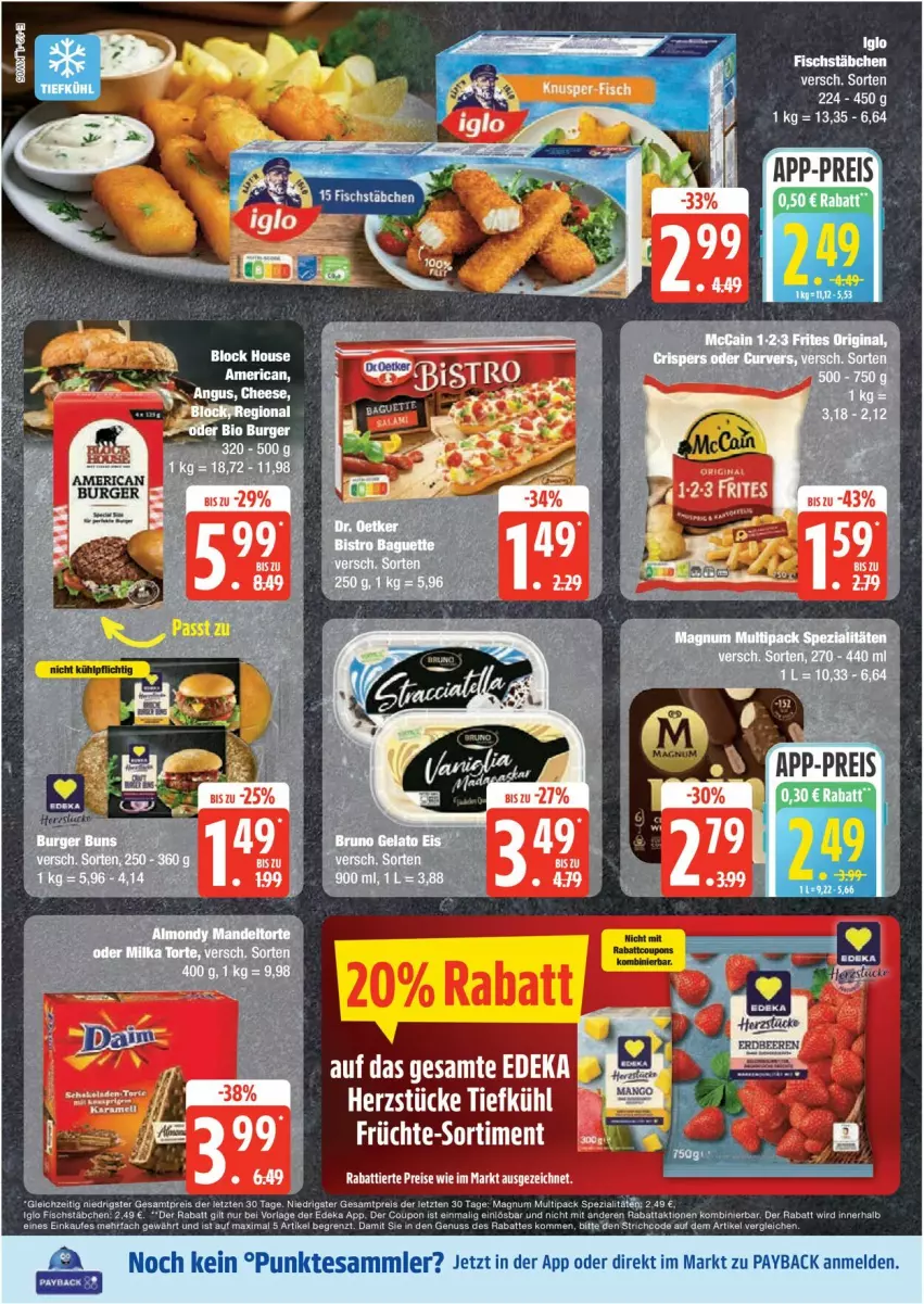 Aktueller Prospekt Edeka - Prospekte - von 27.01 bis 01.02.2025 - strona 12 - produkty: eier, eis, fisch, fischstäbchen, iglo, payback, reis, Spezi, tesa, Ti, ZTE