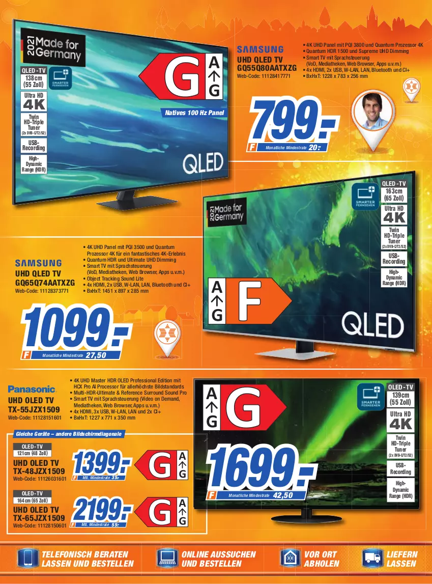 Aktueller Prospekt Expert Aalen - Prospekte - von 06.04 bis 12.04.2022 - strona 3 - produkty: asti, deo, dvb, elle, fanta, HDMI, led tv, oled tv, Oled-TV, qled, qled-tv, smart tv, telefon, Ti, tisch, tuner, uhd, usb