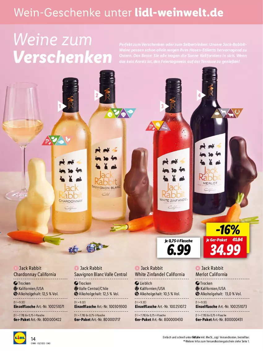 Aktueller Prospekt Lidl - Beste Weine für jeden Anlass - von 25.02 bis 31.03.2022 - strona 14 - produkty: alkohol, chardonnay, eier, flasche, gsw, gutschein, LG, merl, merlot, ndk, sauvignon, sauvignon blanc, Ti, wein, weine