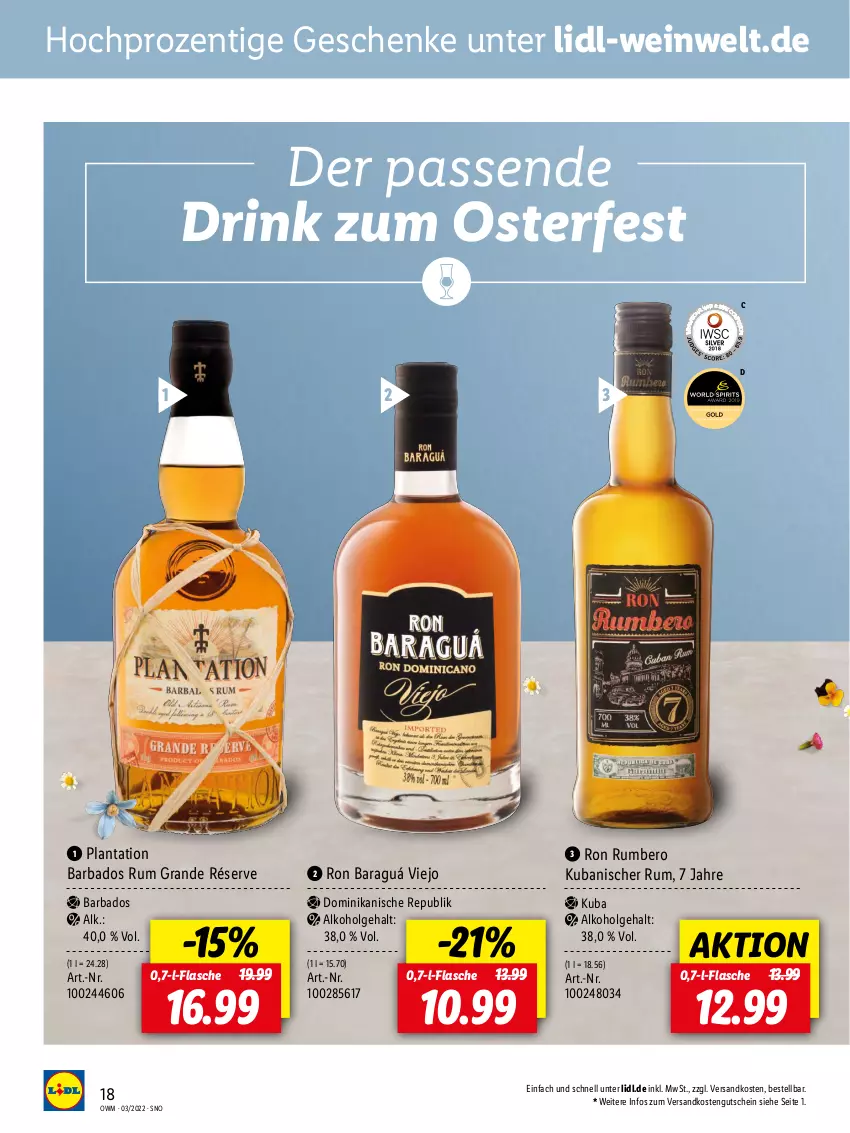 Aktueller Prospekt Lidl - Beste Weine für jeden Anlass - von 25.02 bis 31.03.2022 - strona 18 - produkty: Bad, drink, flasche, gutschein, HP, LG, ndk, rum, Ti, wein