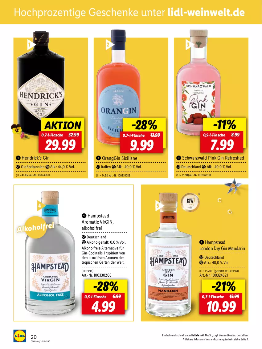 Aktueller Prospekt Lidl - Beste Weine für jeden Anlass - von 25.02 bis 31.03.2022 - strona 20 - produkty: alkohol, brita, cocktail, cocktails, dry gin, flasche, gin, gutschein, HP, LG, london dry, london dry gin, ndk, Ti, wein