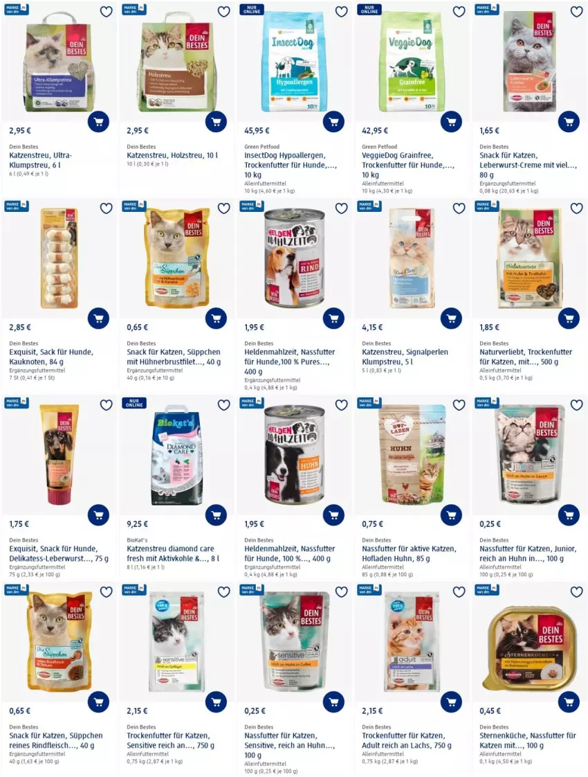 Aktueller Prospekt Dm Drogerie - Prospekte - von 05.05 bis 11.05.2022 - strona 10 - produkty: alleinfuttermittel, bio, brustfilet, creme, eis, filet, fleisch, Holz, hühner, Katzenstreu, klumpstreu, küche, lachs, leberwurst, nassfutter, natur, perlen, rind, rindfleisch, sac, Signal, snack, Ti, trockenfutter, veggie, wurst