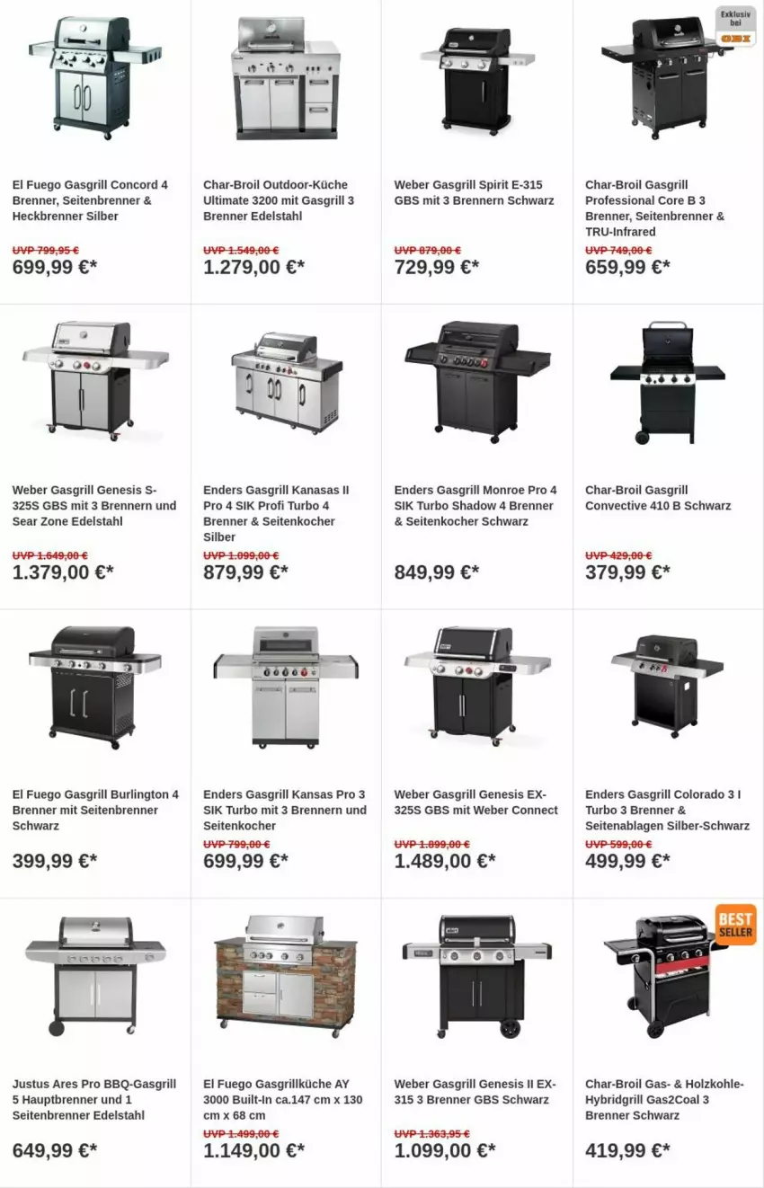 Aktueller Prospekt Obi - Prospekte - von 02.01 bis 10.01.2024 - strona 12 - produkty: char-broil, edelstahl, enders, gasgrill, grill, Holz, holzkohle, Kocher, küche, Ti, weber