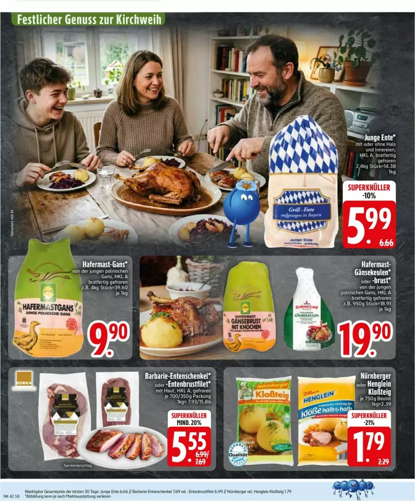 Aktueller Prospekt Edeka - Prospekte - von 12.10 bis 17.10.2026 - strona 10 - produkty: Berger, brustfilet, ente, Entenbrust, Entenschenkel, filet, hafer, henglein, henkel, nürnberger, schenkel, tee, Ti, uhd