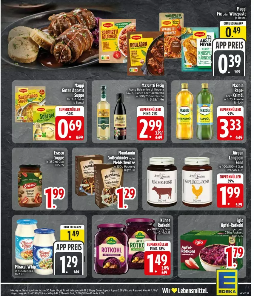 Aktueller Prospekt Edeka - Prospekte - von 12.10 bis 17.10.2026 - strona 11 - produkty: aceto, aceto balsamico, balsam, balsamico, beutel, deka, eis, essig, flasche, Kühne, miracel, miracel whip, Mode, mondamin, reis, rotkohl, Soße, spaghetti, suppe, Ti, ZTE