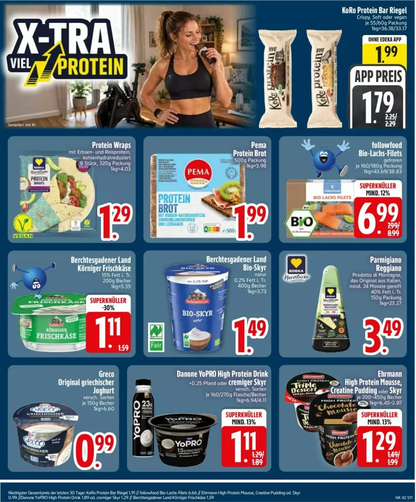 Aktueller Prospekt Edeka - Prospekte - von 12.10 bis 17.10.2026 - strona 13 - produkty: Becher, bio, danone, deka, drink, ehrmann, eis, filet, filets, frischkäse, gin, Käse, Körniger Frischkäse, lachs, LG, mousse, parmigiano, pudding, reis, riegel, Skyr, Ti, torte, Yo, ZTE