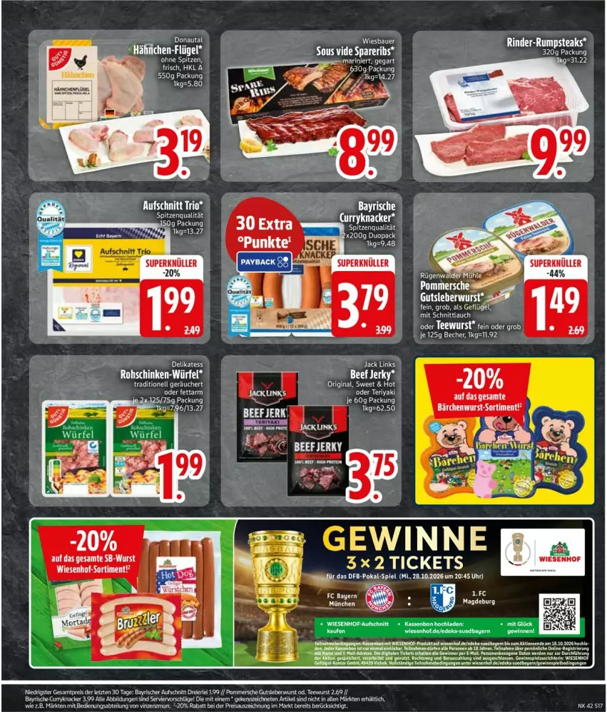 Aktueller Prospekt Edeka - Prospekte - von 12.10 bis 17.10.2026 - strona 19 - produkty: bio, Brei, deka, eier, elle, gin, gutsleberwurst, leberwurst, LG, rügenwalder, rügenwalder mühle, spareribs, tee, Ti, uhr, wurst