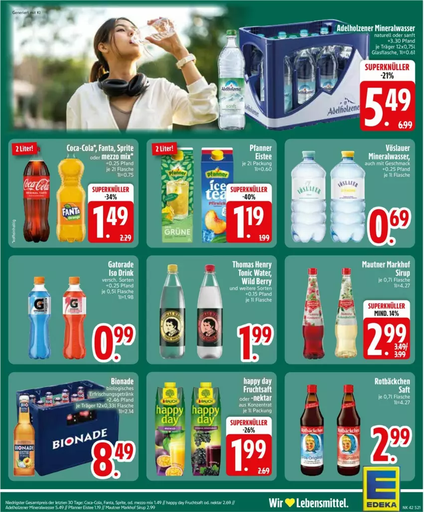 Aktueller Prospekt Edeka - Prospekte - von 12.10 bis 17.10.2026 - strona 23 - produkty: bio, bionade, coca-cola, cola, eis, fanta, fisch, fische, flasche, frucht, fruchtsaft, glasflasche, Happy Day, lebensmittel, mac, Mautner, Mezzo Mix, Nektar, reis, saft, sprite, thomas henry, Ti, ZTE