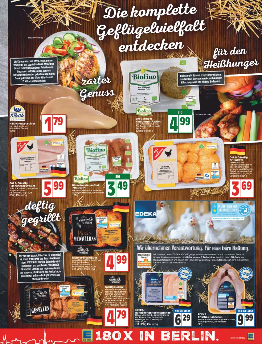 Aktueller Prospekt Edeka - Angebote der Woche - von 16.05 bis 21.05.2022 - strona 7 - produkty: aust, backofen, bier, bio, biofino, burger, deka, eier, eis, elle, fenchel, filet, fleisch, Geflügel, gewürz, grill, hähnchenbrust, hamburger, henkel, hühner, joghur, joghurt, latte, LG, mais, marinade, medaillons, Meister, minutenschnitzel, nuss, Ofen, pfanne, pute, Putenfleisch, reis, saft, schenkel, schnitten, schnitzel, senf, Spezi, tee, Ti, Weste, wiesenhof