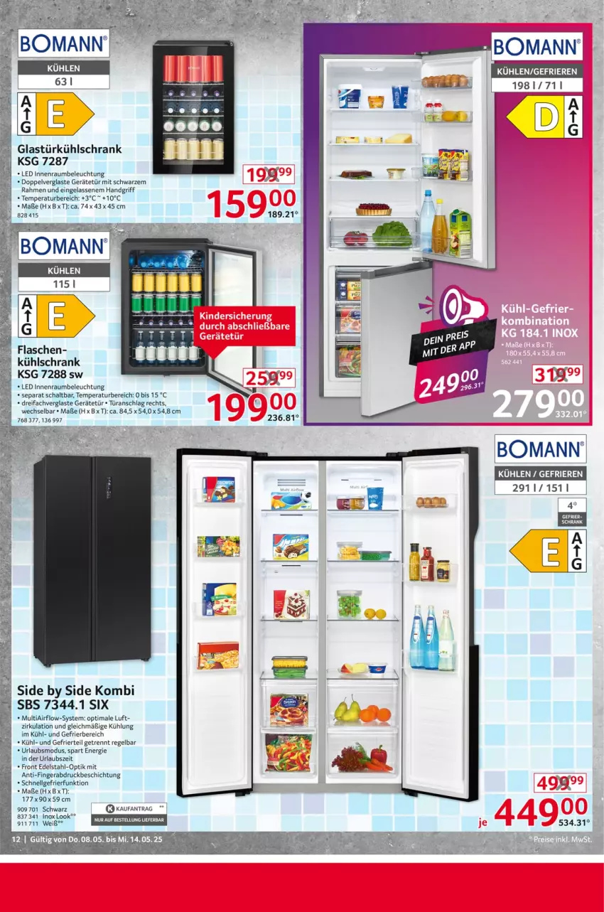 Aktueller Prospekt Selgros - Non Food - von 08.05 bis 14.05.2025 - strona 12 - produkty: beleuchtung, bomann, edelstahl, flasche, Glastür, kühlschrank, LG, pril, Schal, Schrank, Ti