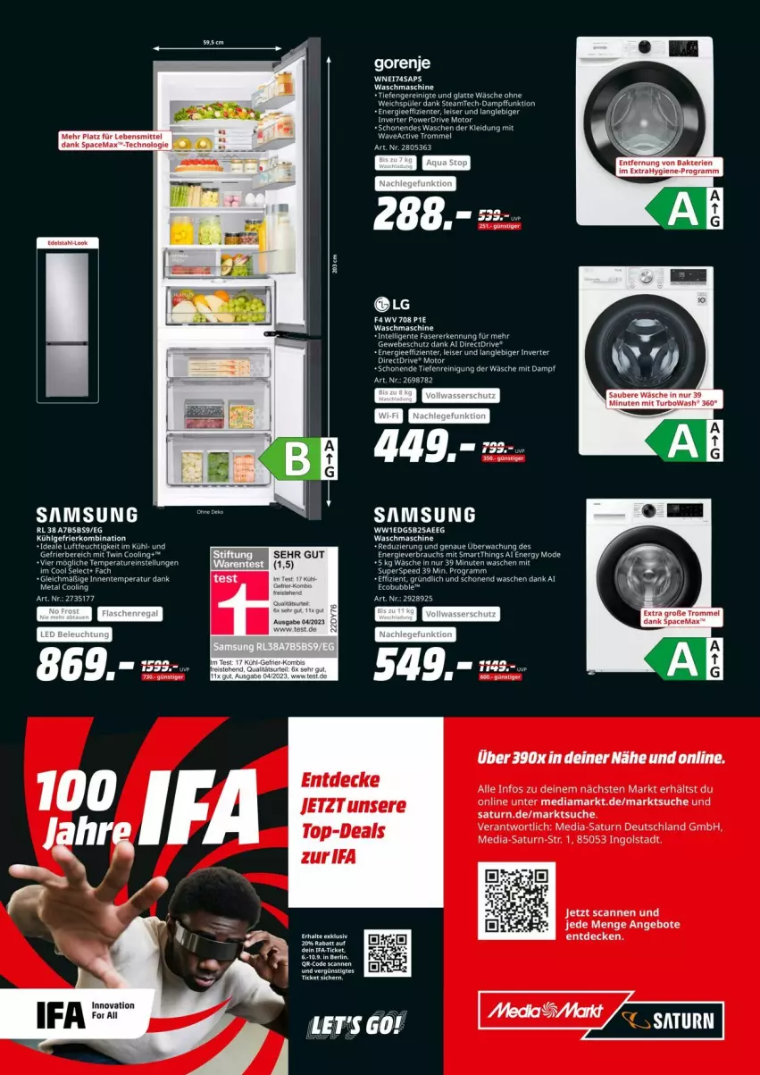 Aktueller Prospekt Saturn - Prospekte - von 28.08 bis 09.09.2024 - strona 12 - produkty: decke, eis, ente, gorenje, Intel, latte, lebensmittel, LG, mediamarkt, Samsung, tee, Ti, Vase