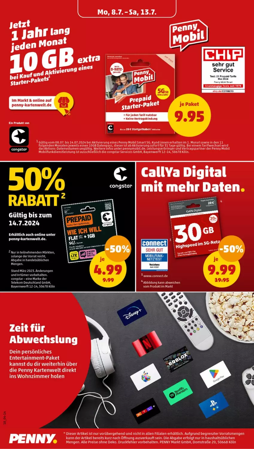 Aktueller Prospekt Penny - Prospekte - von 08.07 bis 13.07.2024 - strona 18 - produkty: congstar, eis, ente, LG, reis, ring, Ti, ZTE