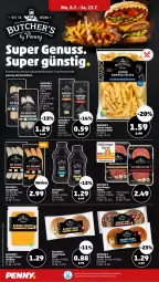 Gazetka promocyjna Penny - Prospekte - Gazetka - ważna od 13.07 do 13.07.2024 - strona 10 - produkty: beef, bratwurst, burger, burger buns, butcher's, cheddar, jumbo, pommes, sauce, spee, tee, Ti, wurst